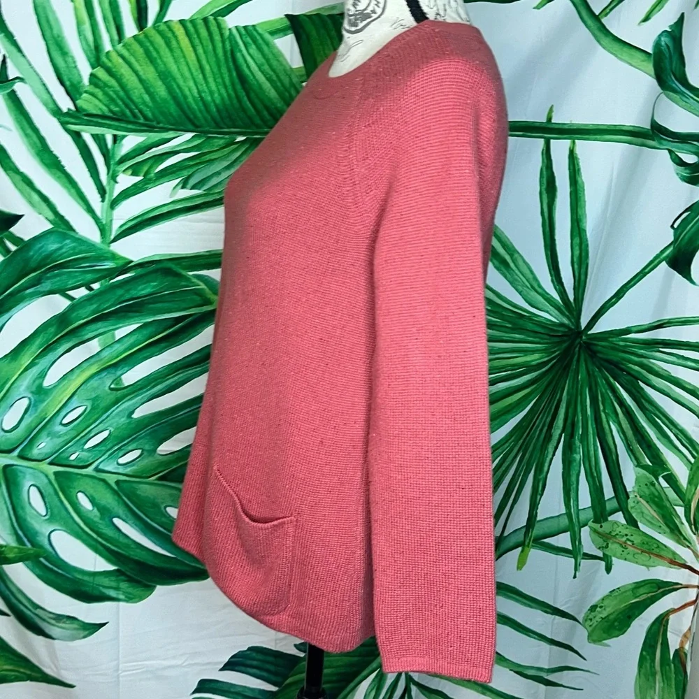 J. Jill XSP Dusty Rose Pink Knit Patch Pocket Spring Fall Winter Sweater